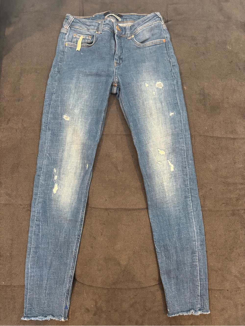Scotch & Soda Skinny Jeans in Light Blue with Faded Wash